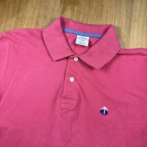 Brooks Brothers Slim Fit Short Sleeve Performance Polo Men's Small Pink Casual